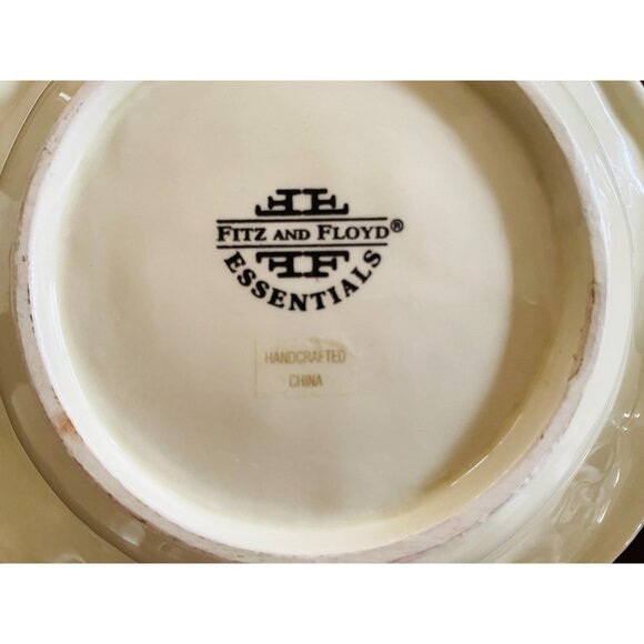 Fitz and Floyd Bow Candy Bowl Set of 2 With Christmas Tree Design 7" Wide - Picture 8 of 8